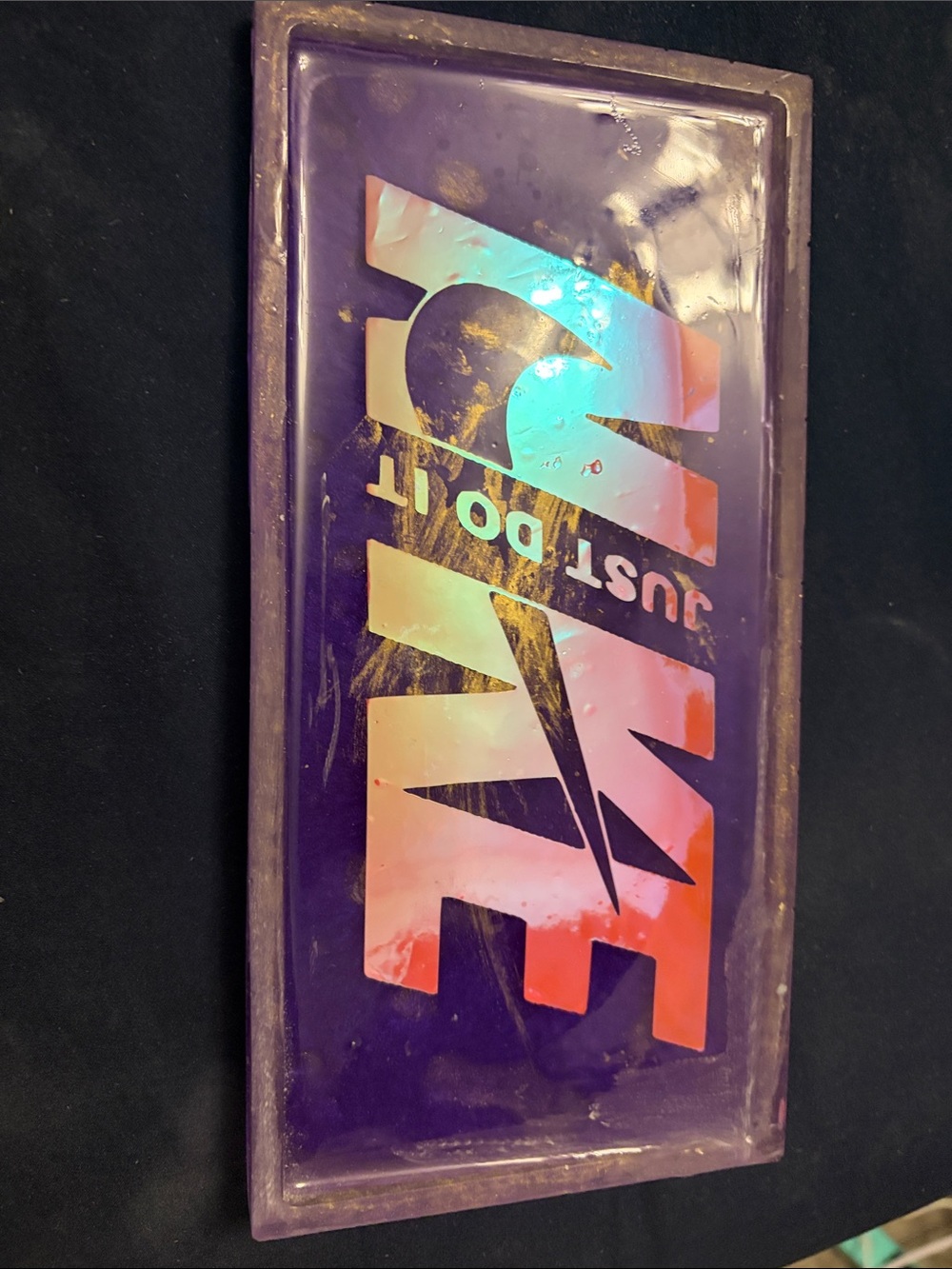 Purple Rolling Tray with Iridescent Holographic Logo
